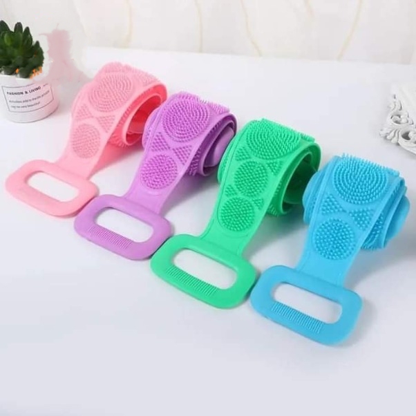 (1 pcs)Silicone Brushes Bath Towels Rubbing Back Mud Peeling Body Massage Shower