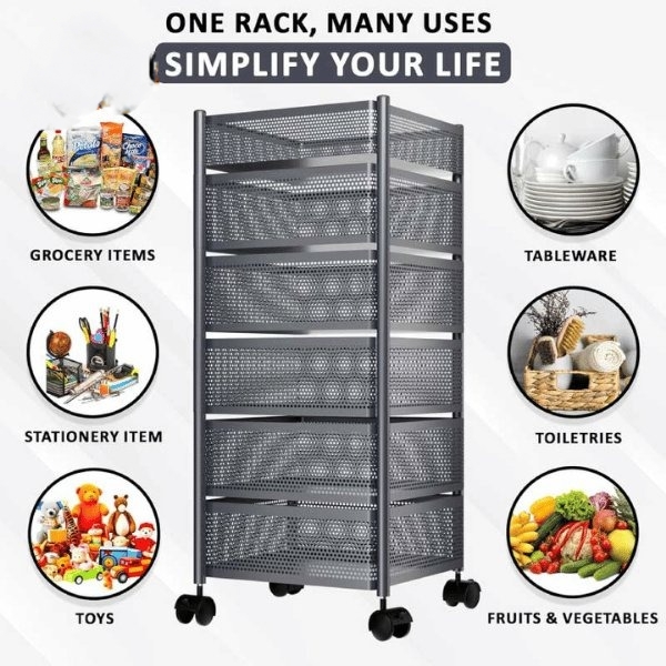 6 Layer Square Shape Kitchen Rack