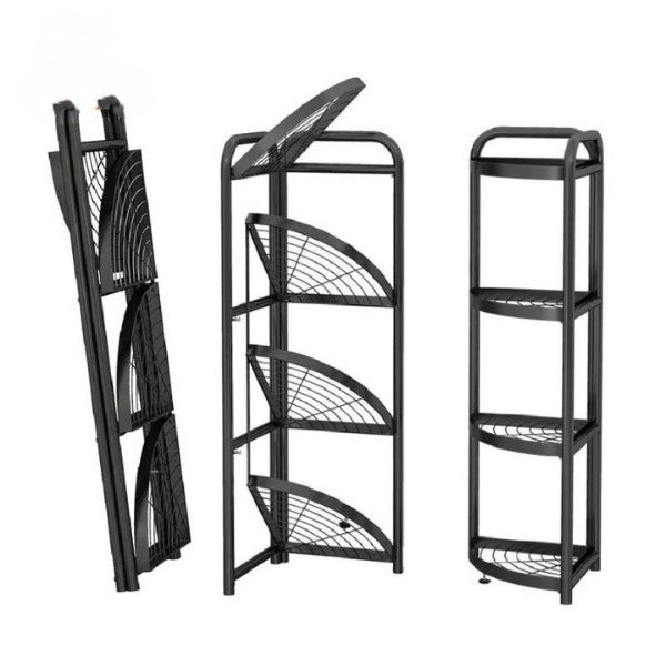 4 layer foldable corner shelves