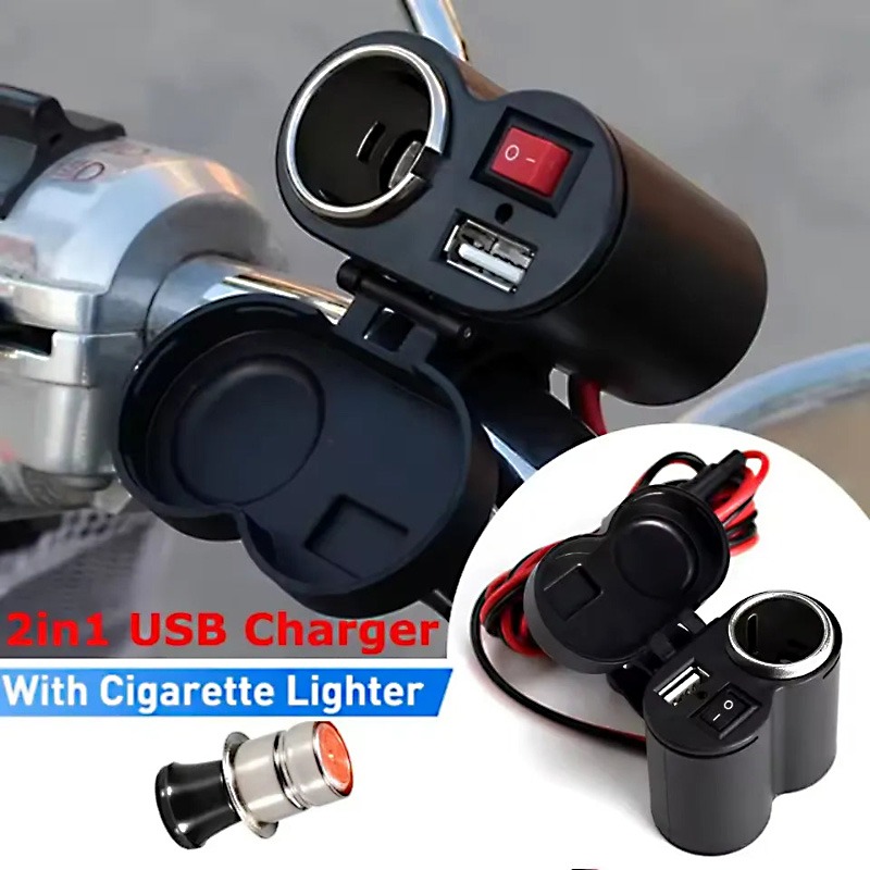 Motorcycle 2 in 1 USB Phone Charger