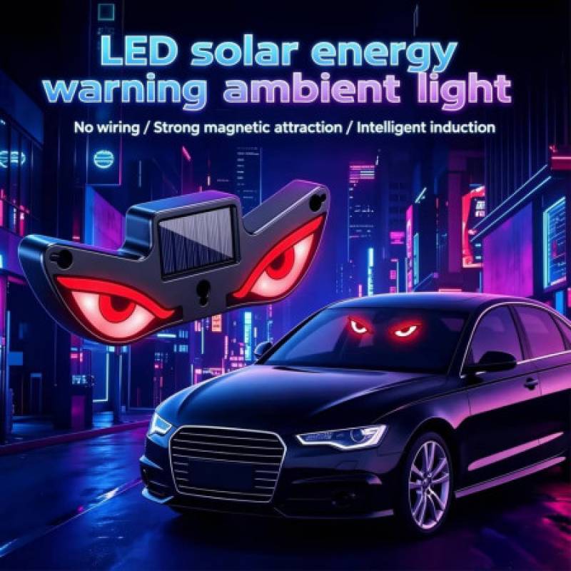 (1pcs) Solar Demon Eye Warning Light