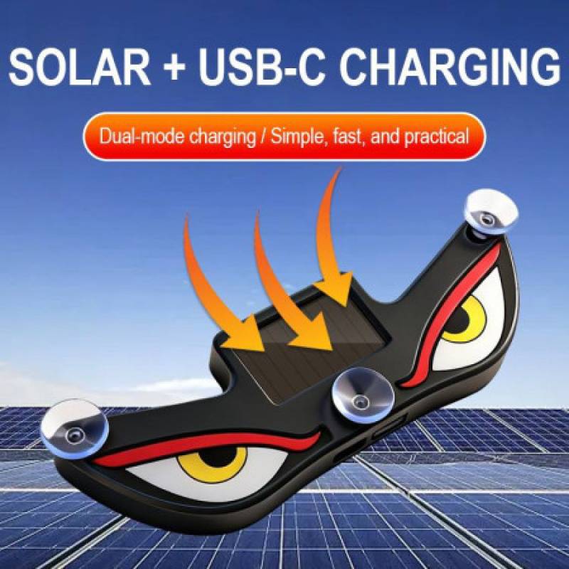 (1pcs) Solar Demon Eye Warning Light