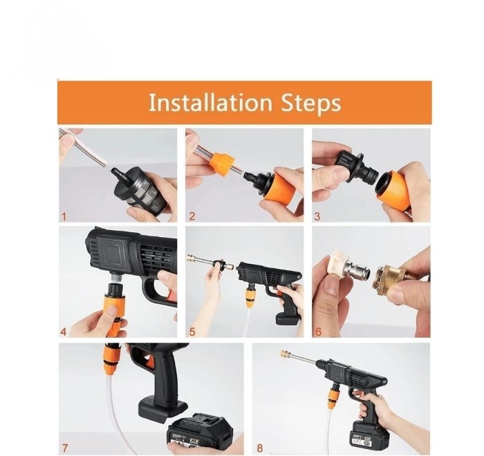 Rechargeable Car washer Gun Machine (Single Battery)