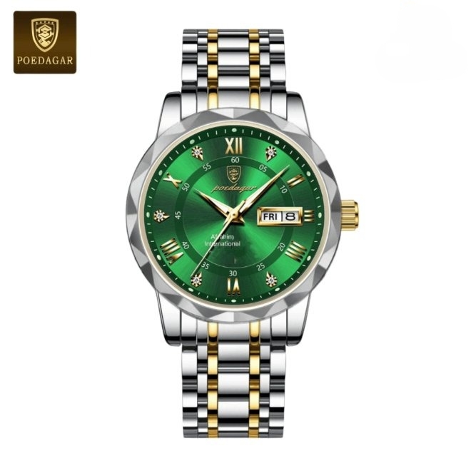 Poedagar Watch Model-615 Silver+Green